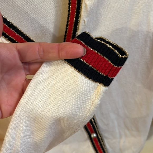 Auth GUCCI Cardigan Sweater Pearl Logo Buttons Sz S - Picture 8 of 12